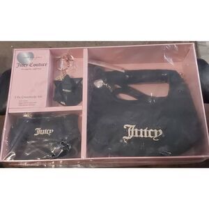NWT~JUICY COUTURE Boxed 3 Pc. Black Sequin Crossbody Bag Set~$99 Retail Value
